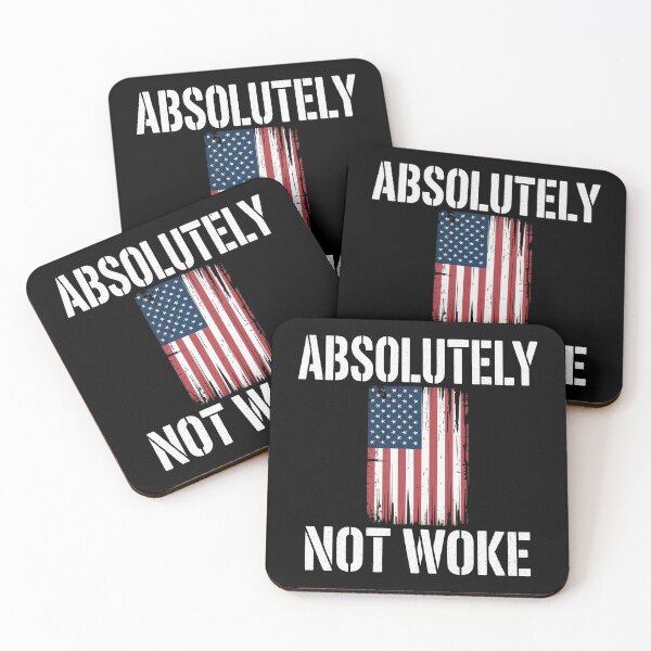 Item preview, Absolutely Not Woke – Patriotic American Flag Sticker & T-Shirt designed and sold by Wicked.Teez.