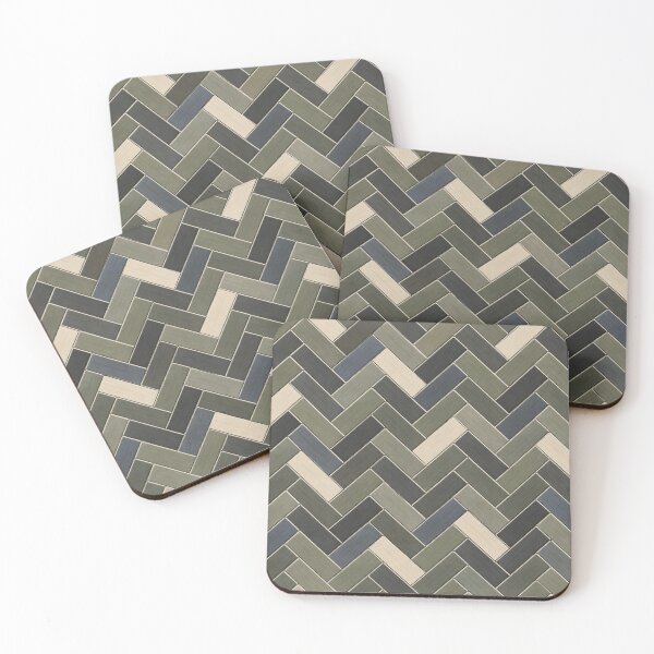 Item preview, Nordic Herringbone Pattern – Moss, Charcoal & Sand | Scandinavian Design designed and sold by ScanMood.