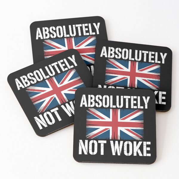 Item preview, Absolutely Not Woke – Union Jack British Flag Sticker & T-Shirt designed and sold by Wicked.Teez.