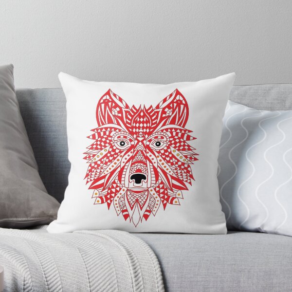 Red Husky Throw Pillow