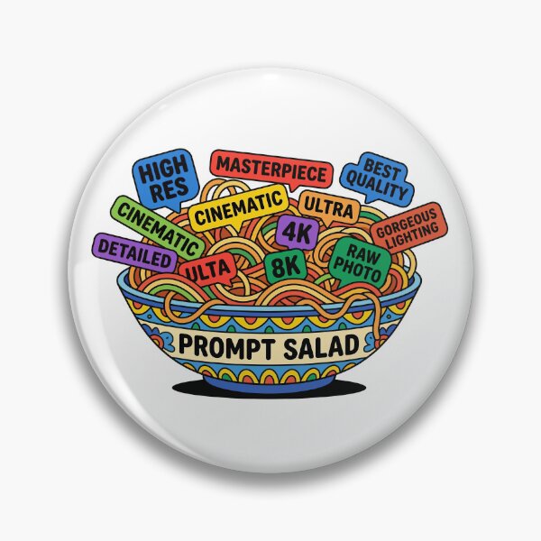 Item preview, Prompt Salad – Funny AI Prompt Engineering Illustration designed and sold by CreativeHymms.