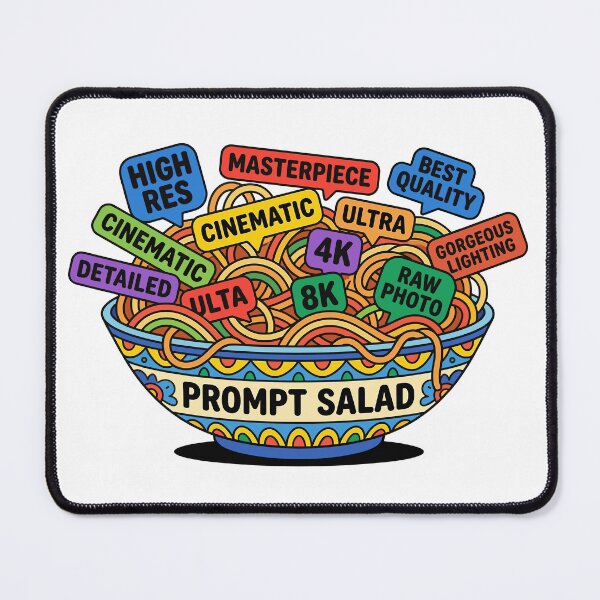 Item preview, Prompt Salad – Funny AI Prompt Engineering Illustration designed and sold by CreativeHymms.