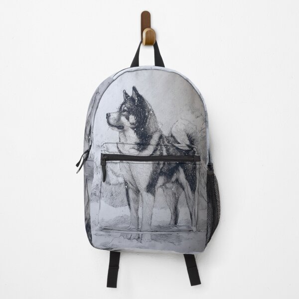 Item preview, A majestic Akita standing in a snowy landscape, Dogs in Motion designed and sold by CDC40.