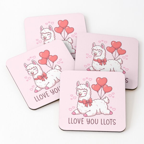 Item preview, Llove You Llots - Kawaii Llama Valentine Illustration designed and sold by Brogress Project.