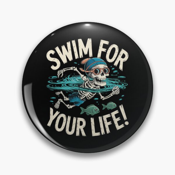 Item preview, Halloween Skeleton Swimming Swim For Your Life Swimmers Dad  designed and sold by VerseFarm.