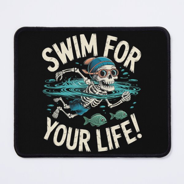 Item preview, Halloween Skeleton Swimming Swim For Your Life Swimmers Dad designed and sold by VerseFarm.
