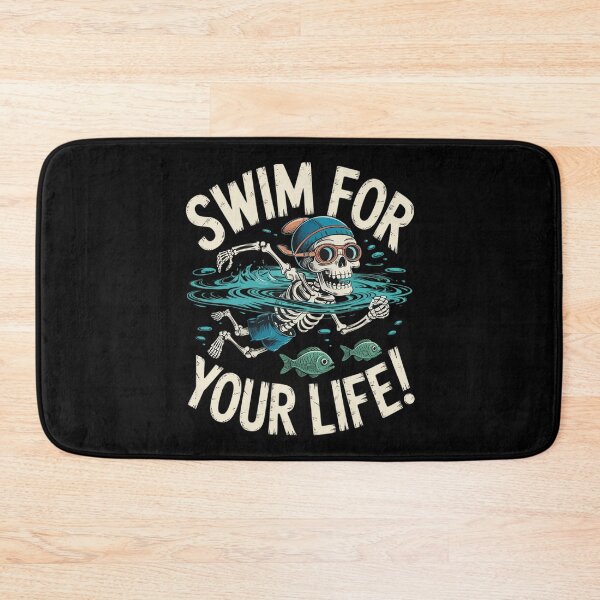 Item preview, Halloween Skeleton Swimming Swim For Your Life Swimmers Dad  designed and sold by VerseFarm.