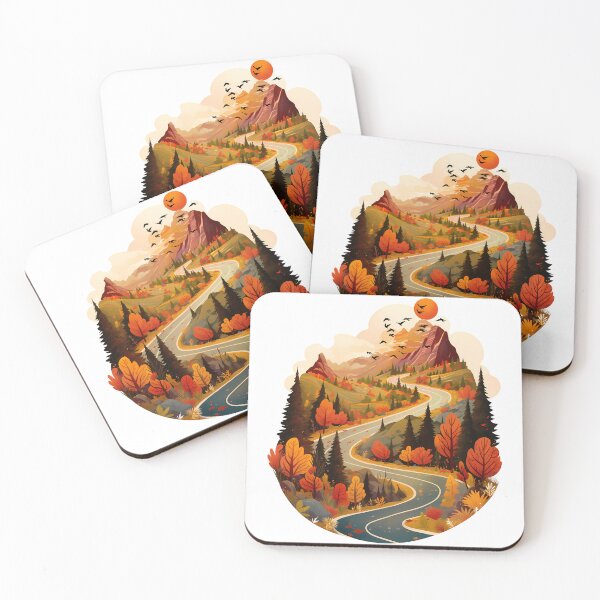 Item preview, Autumn Mountain Road Adventure - Scenic Fall Forest Landscape by Design Artistia designed and sold by DesignArtist.ia.