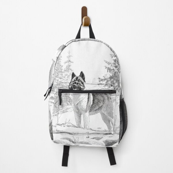 Item preview, A majestic Akita standing in a snowy landscape, Dogs in Motion designed and sold by CDC40.