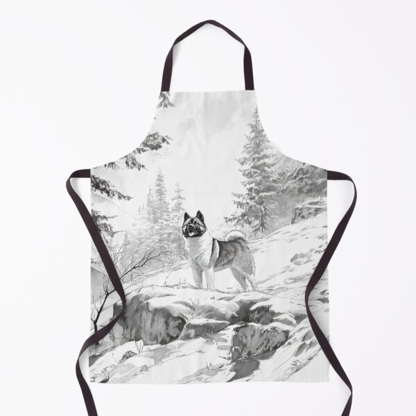 Item preview, A majestic Akita standing in a snowy landscape, Dogs in Motion designed and sold by CDC40.