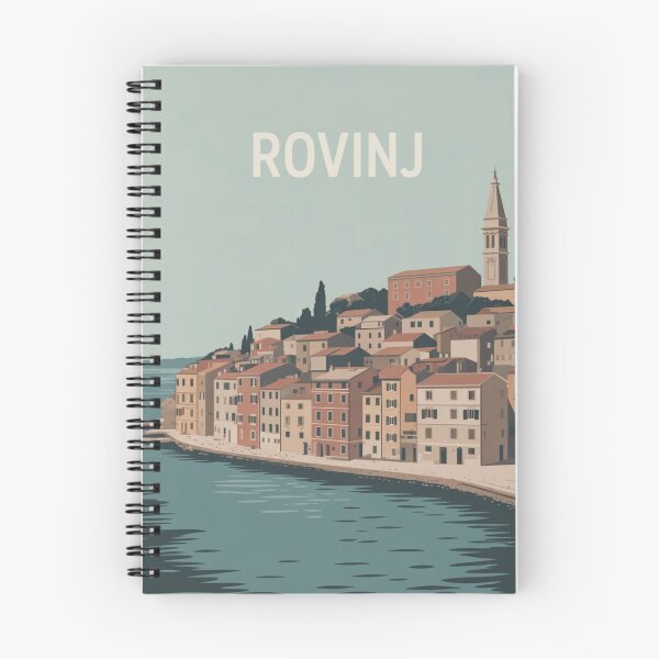 Item preview, Rovinj Old Town Coastal Illustration Minimal Vintage Travel Art designed and sold by Timeless Design.