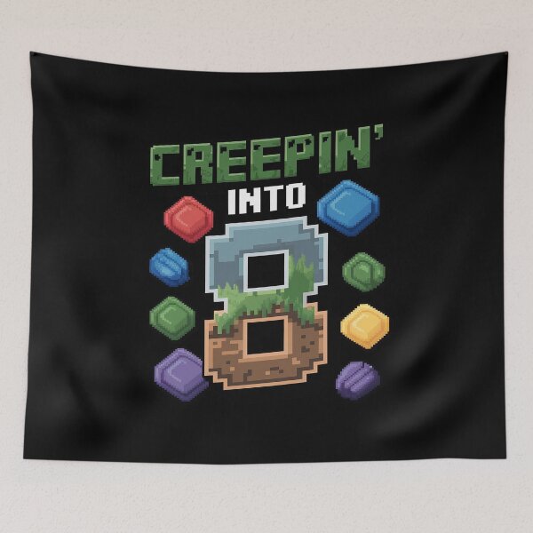 Item preview, 8th Birthday Gamer Pixel Creepin’ Into 8 Video Game Party 3  designed and sold by MarkLeedsArt.