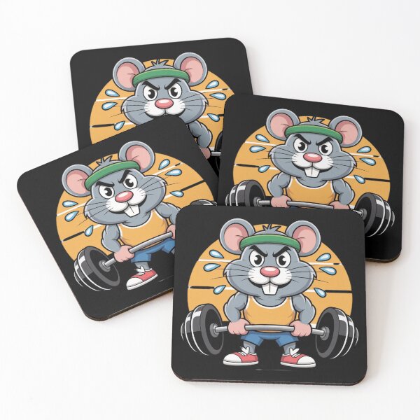 Item preview, Funny Gym Rat Lifting Weights Cartoon designed and sold by DailySparks.