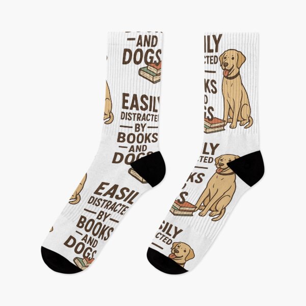 Item preview, Easily Distracted By Books And Dogs designed and sold by SnickerTwist.