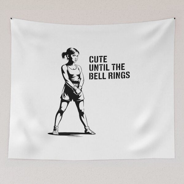 Item preview, Cute Until The Bell Rings – Funny Female Fighter Street Art Design designed and sold by WSPrintCrafter.