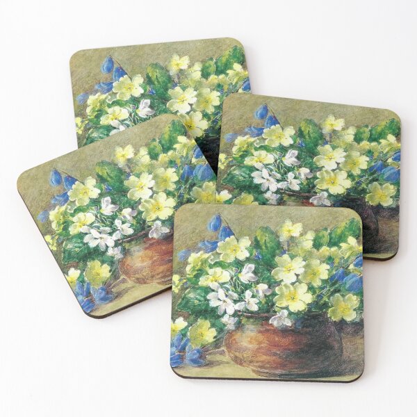 Item preview, Primulas Violets and Scillas Still Life designed and sold by tomorrowsart.