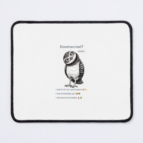 Item preview, The Doomscroll Owl | Anti-doomscrolling motivational sticker designed and sold by idledaze.