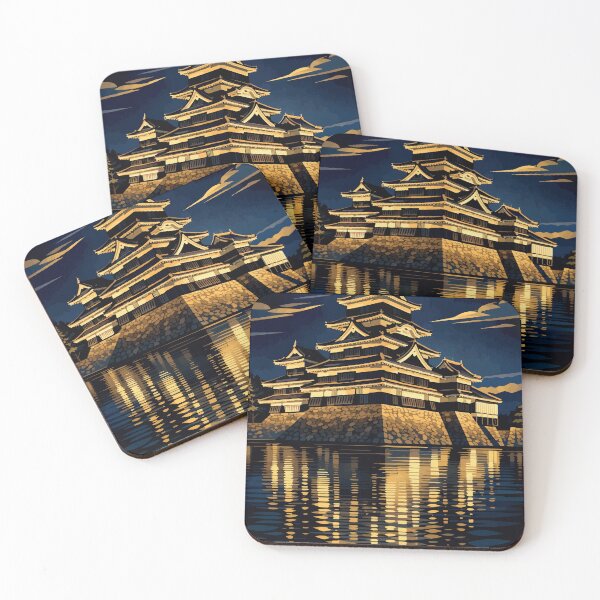 Item preview, Matsumoto Castle at Night – Japanese Castle Art designed and sold by darekkocurek.