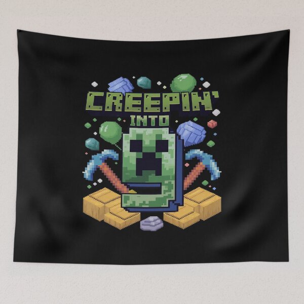 Item preview, 9th Birthday Gamer Pixel Creepin’ Into 9 Video Game Party 1  designed and sold by MarkLeedsArt.