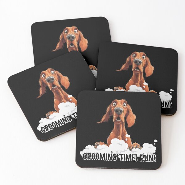 Item preview, Funny Irish Setter Dog Reaction – Grooming Time! Run! designed and sold by KArtcore.