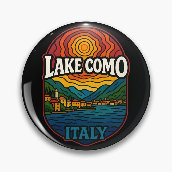 Item preview, Lake Como Italy Retro Trippy Art Travel designed and sold by TomFrontierArt.
