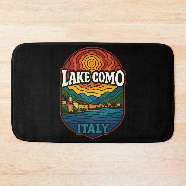 Item preview, Lake Como Italy Retro Trippy Art Travel designed and sold by TomFrontierArt.