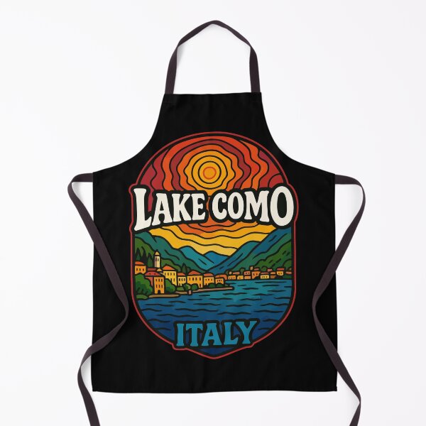 Item preview, Lake Como Italy Retro Trippy Art Travel designed and sold by TomFrontierArt.
