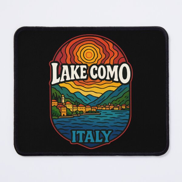 Item preview, Lake Como Italy Retro Trippy Art Travel designed and sold by TomFrontierArt.