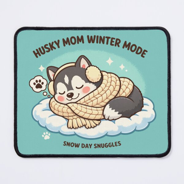 Item preview, Husky Mom Winter Mode – Snow Day Snuggles Cozy Husky Shirt designed and sold by dogmomtees.