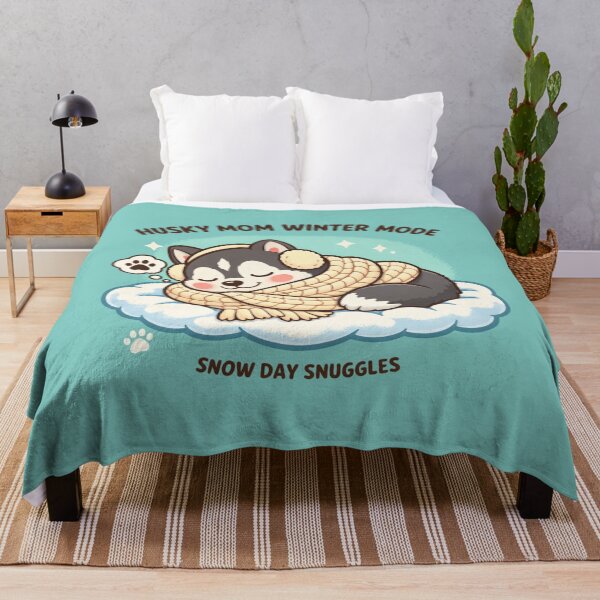 Item preview, Husky Mom Winter Mode – Snow Day Snuggles Cozy Husky Shirt designed and sold by dogmomtees.