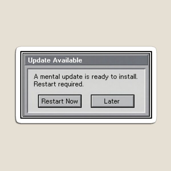 Item preview, Update Available Sticker – Retro Tech Humor Laptop Sticker | MoodyBytes designed and sold by MoodyBytes.