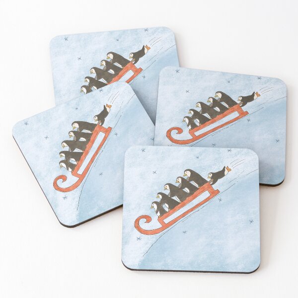 Item preview, Penguins sledding in the snow designed and sold by Harriet Wenske.