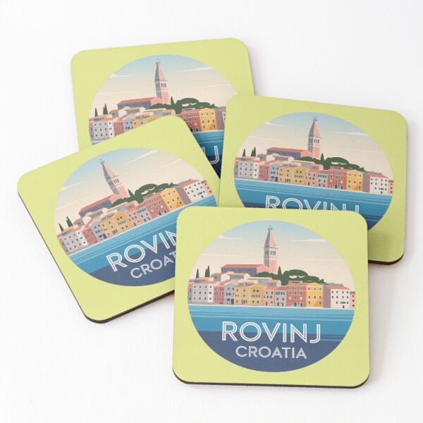 Item preview, Rovinj Croatia Travel Badge Minimal Coastal Sticker designed and sold by Timeless Design.