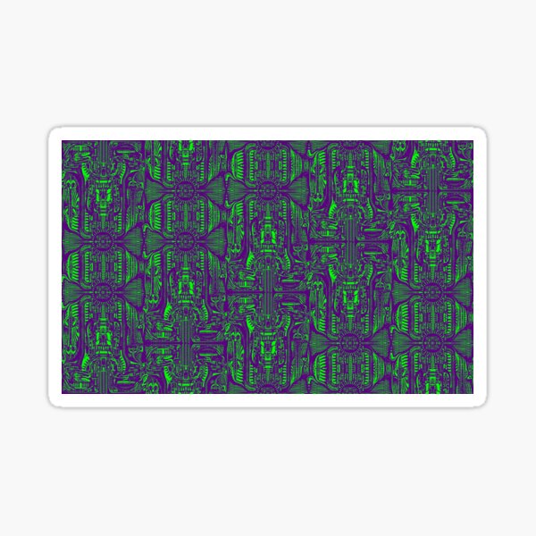 Purple & Green Giger Biomech Pattern Sticker
