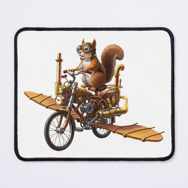 Item preview, Steampunk Squirrel Aviator - Vintage Flying Machine Fantasy Art designed and sold by MitoDesigns.