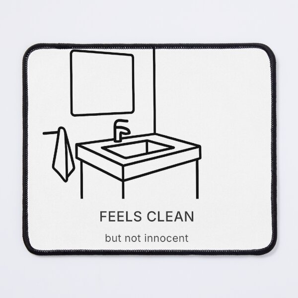 Item preview, Feels Clean But Not Innocent – Minimal Bathroom Line Art | Open the Door Series designed and sold by WorkXPlay.