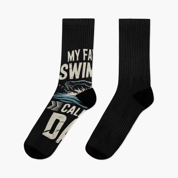 Item preview, My Favorite Swimmer Calls Me Dad Swimming Parent Men  designed and sold by VerseFarm.