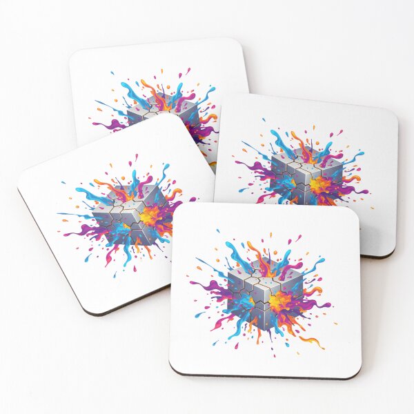 Item preview, Explosive Creativity: Vibrant Abstract Color Splash Cube designed and sold by MartinxMarie.