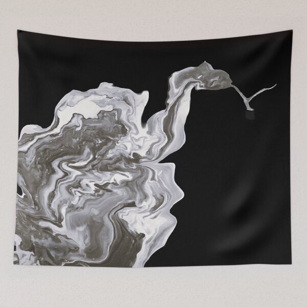 Item preview, Abstract Snake Fluid Art - Black and White Minimalist Serpent designed and sold by GezBray.