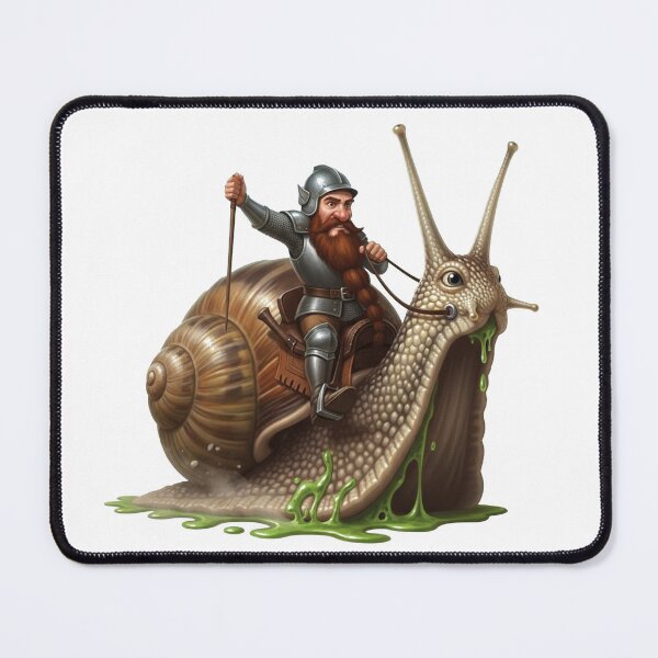 Item preview, Fantasy Dwarf Snail Rider - Epic Medieval Snail Knight Illustration designed and sold by MitoDesigns.