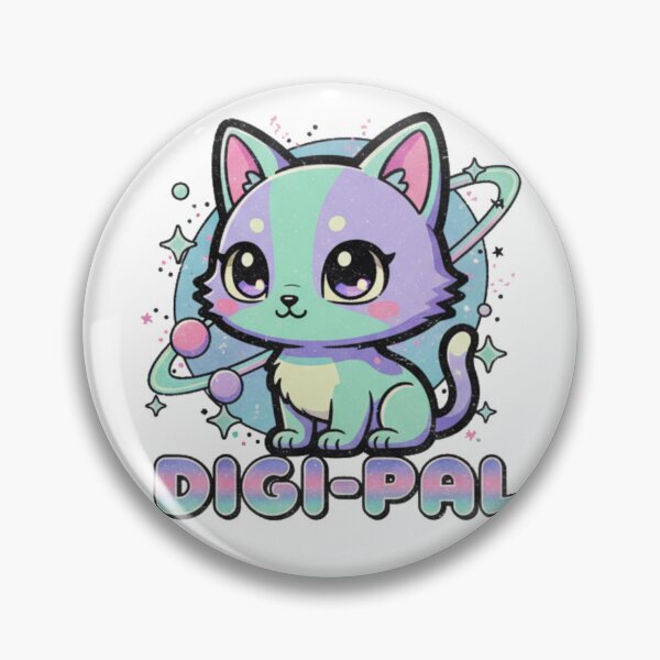 Item preview, Cosmic Charm: Adorable Digi-Pal Space Cat Illustration designed and sold by MartinxMarie.