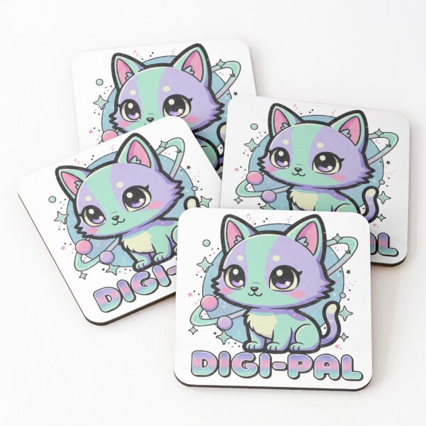 Item preview, Cosmic Charm: Adorable Digi-Pal Space Cat Illustration designed and sold by MartinxMarie.