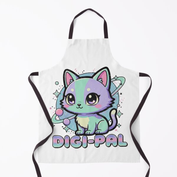Item preview, Cosmic Charm: Adorable Digi-Pal Space Cat Illustration designed and sold by MartinxMarie.