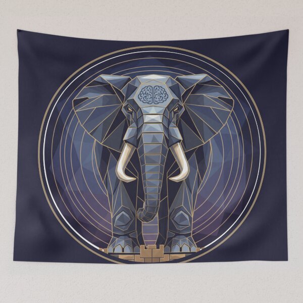 Item preview, Infinite Wisdom: Geometric Elephant Mind Statement Art designed and sold by MartinxMarie.