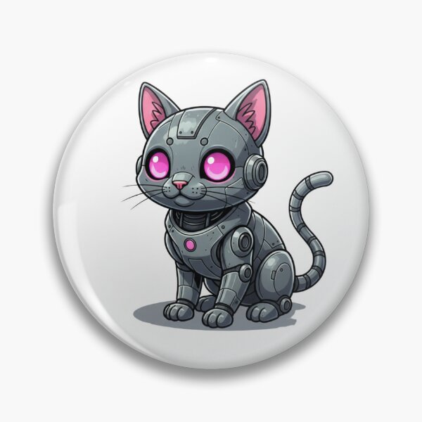 Item preview, Kawaii Mecha Kitten | Futuristic Cyberpunk Robo Cat Art designed and sold by SlomianyPisarz.