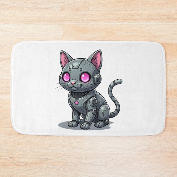 Item preview, Kawaii Mecha Kitten | Futuristic Cyberpunk Robo Cat Art designed and sold by SlomianyPisarz.
