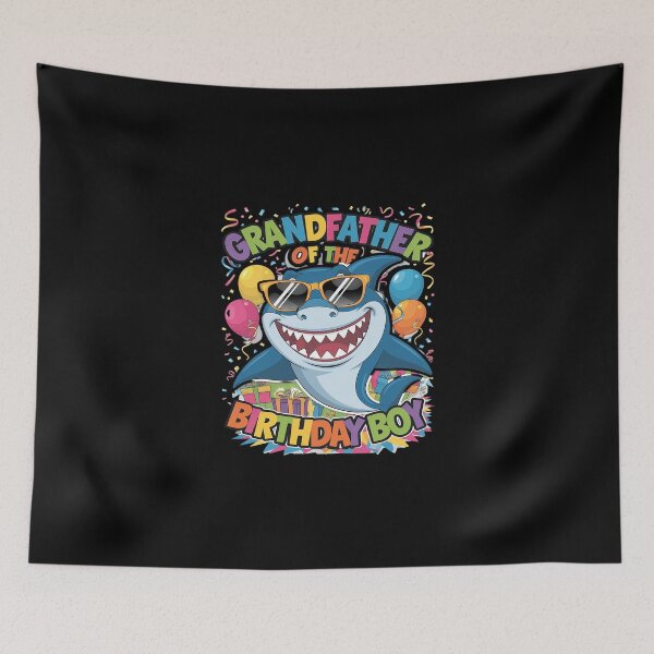 Item preview, Grandfather of the Birthday Boy Family Matching Party Shark  designed and sold by SyntaxClaw.