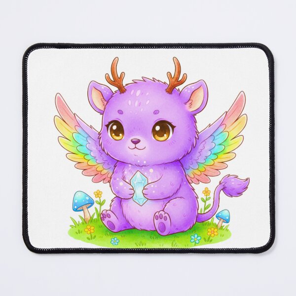 Item preview, Magical Purple Forest Fawn with Rainbow Wings designed and sold by MBBialyPiksel.