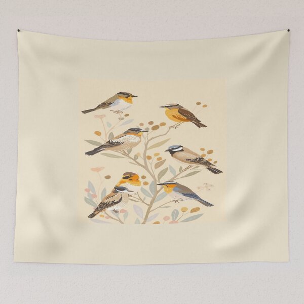 Item preview, Cute Illustrated Bird with Pastel Background designed and sold by mari0n980.
