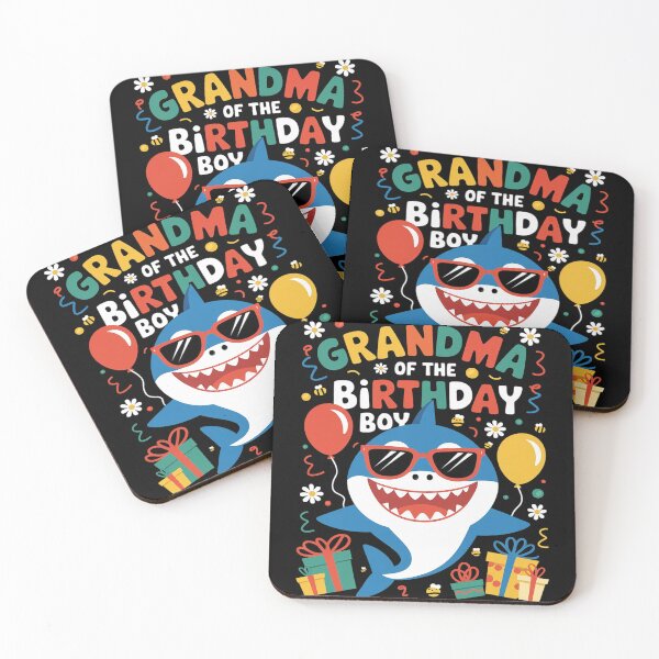 Item preview, Grandma of the Birthday Boy Family Matching Party Shark 23  designed and sold by FadeOfThrone.